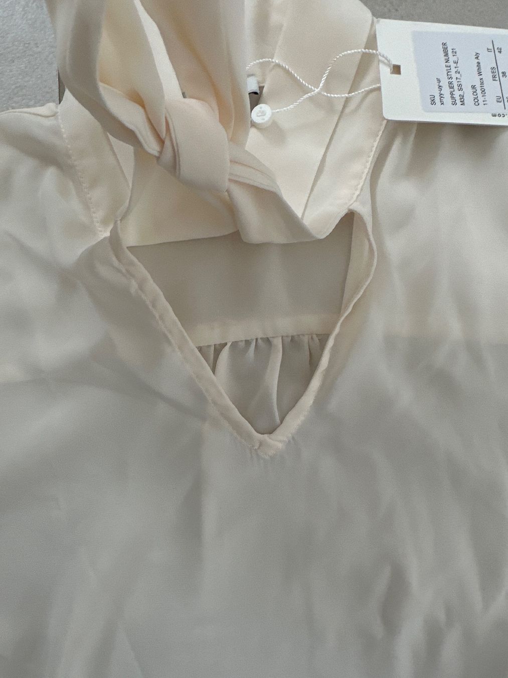 Camicette: Damen Bluse kurzarm weiss / beige – Usato da Zug venduto da Hehe 3
