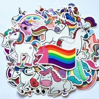50 EINHORN STICKER - WASSERFEST - AUFKLEBER - UNICORN