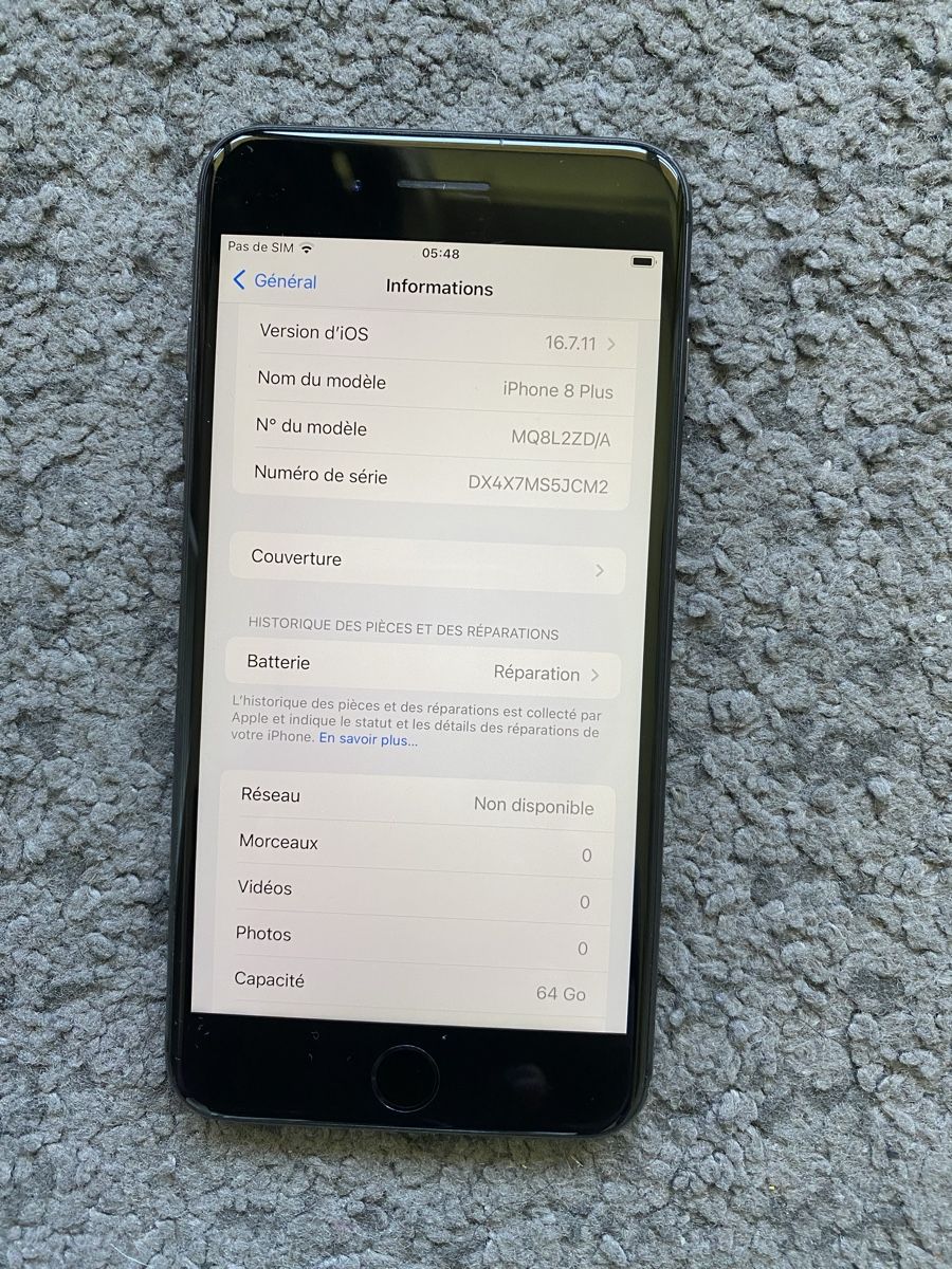 Apple Telefoni cellulari / Smartphones: iPhone 8 Plus - 64 Go - Noir -  N.5 – Usato da Genève venduto da eth_6qs6 2