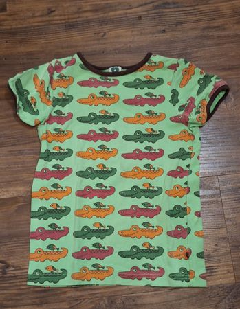 Kinder T-Shirt Krokodil Muster hellgrün Grösse 110/116