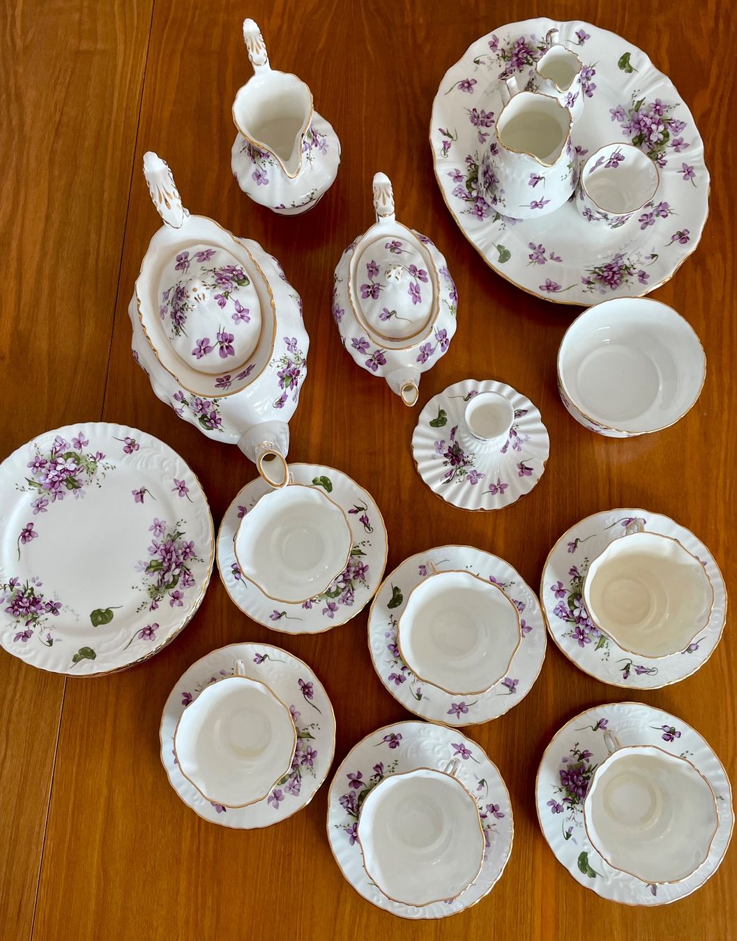 Services de table: 6-teilig, Teeservice Veilchenmuster, Hammersley, England – D'occasion à Brütten par dedi8486 1