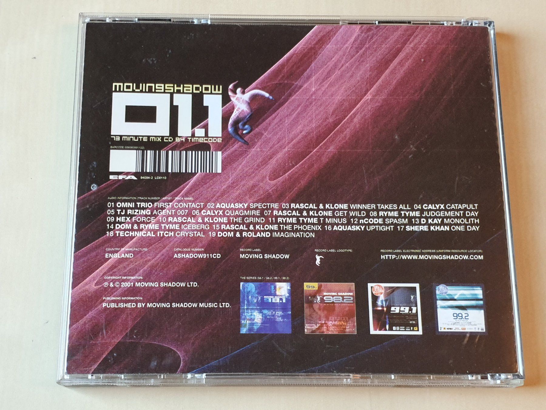 CDs: Moving Shadow 01.1 by Timecode Drum N Bass – Gebraucht aus Stansstad von collectorsshop 1