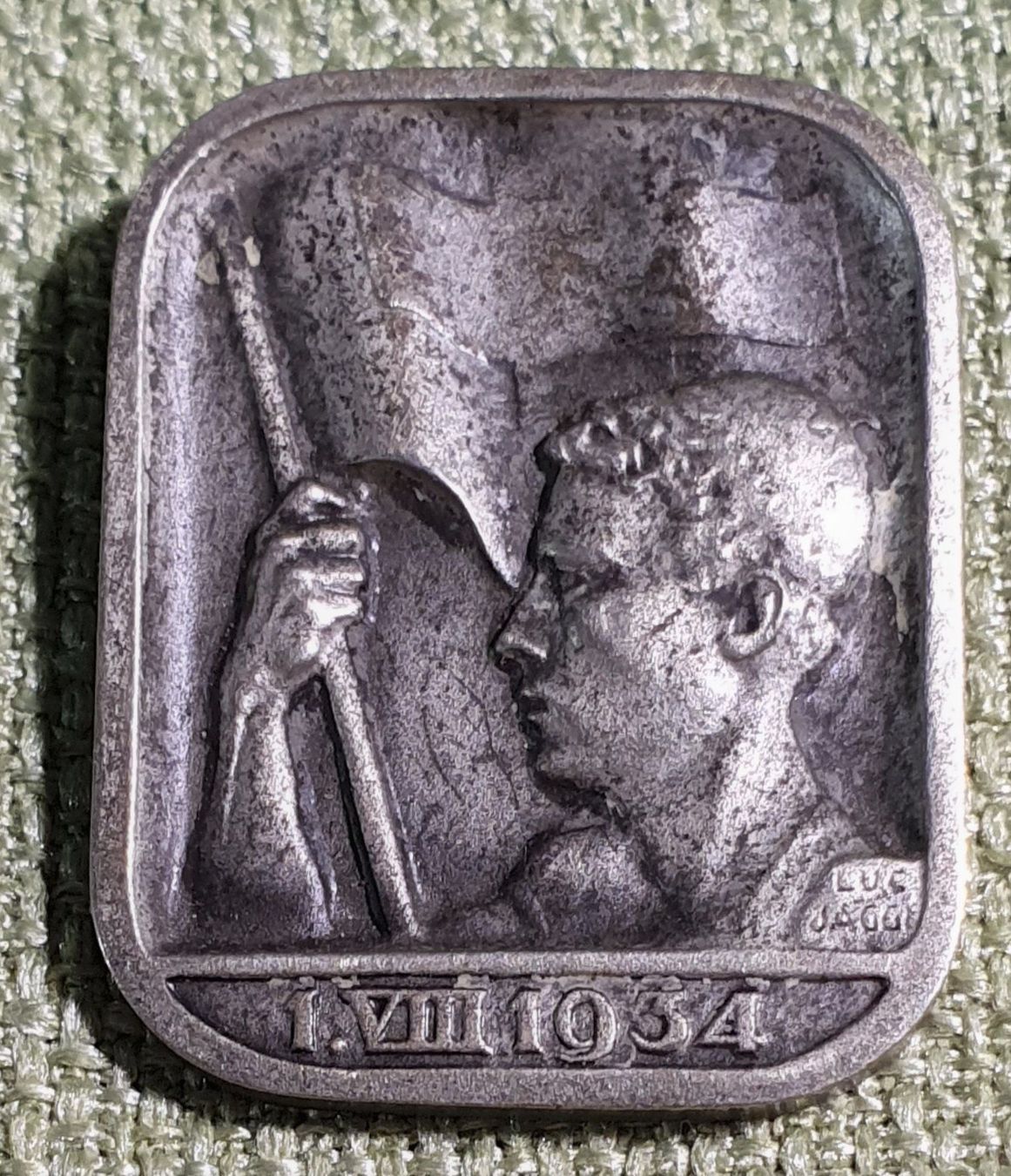 Medaglie: M991 - Brosche 1. VIII 1934 / 1. August 1934 Abzeichen – Usato da Reinach BL venduto da Boston-Verkauf