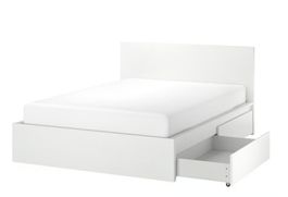IKEA Bettgestell Malm weiss mit Schubladen 160x200
