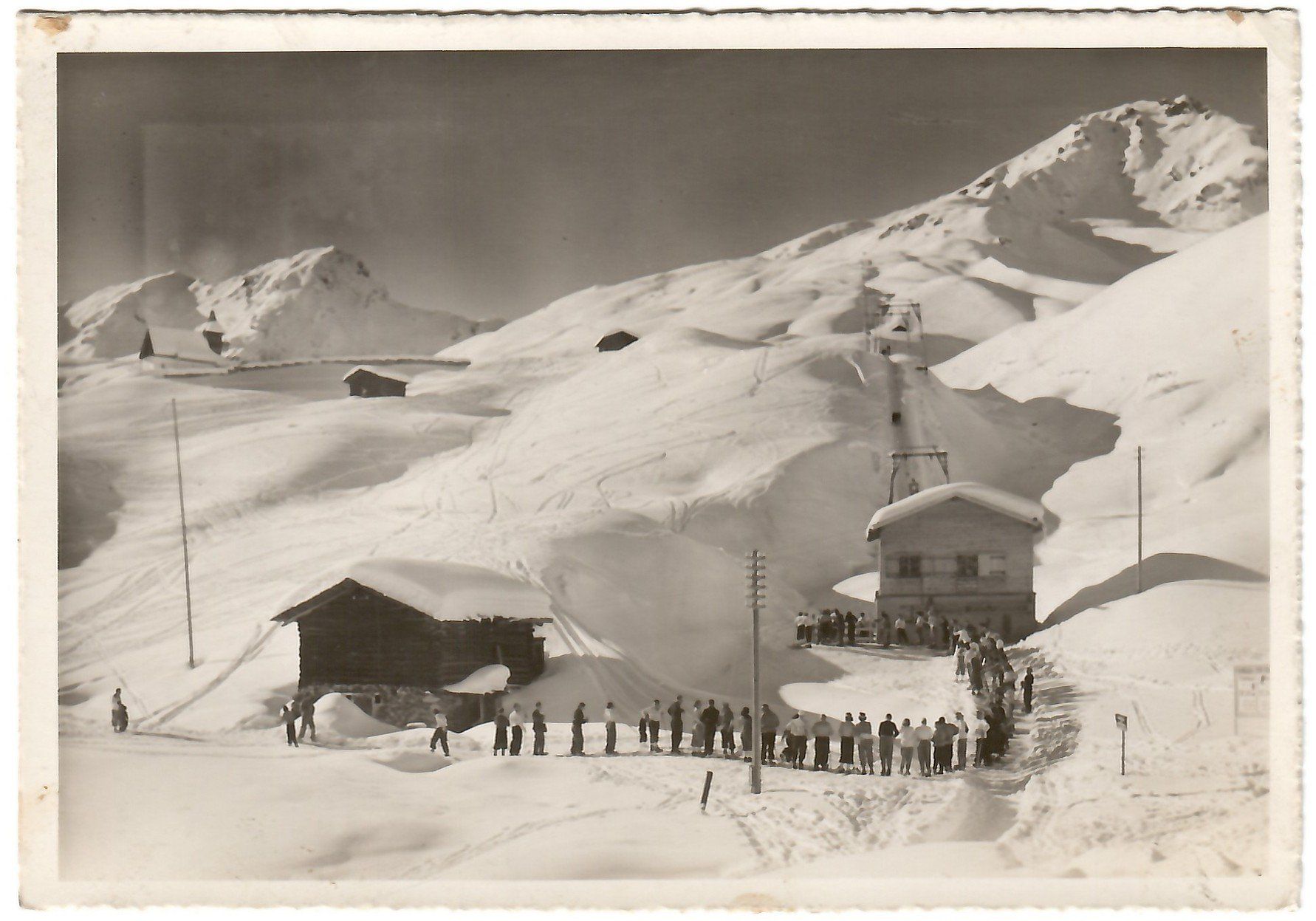 Ansichtskarten: Ansichtskarte Inner-Arosa,  Carmenna-Skilift – Gebraucht aus Kerns von etma3