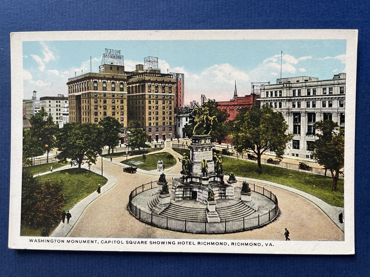 Ansichtskarten: Alte Ansichtskarte Washington Monument Hotel Richmond Virg. – Gebraucht aus Neuhausen am Rheinfall von Arielle55