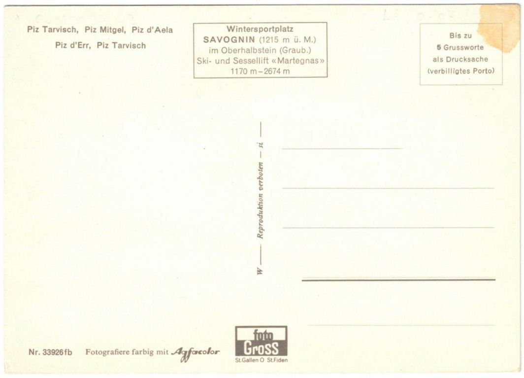 Cartoline postali: Savognin - 5 Bild AK – Usato da Binningen venduto da Mountainrider 1
