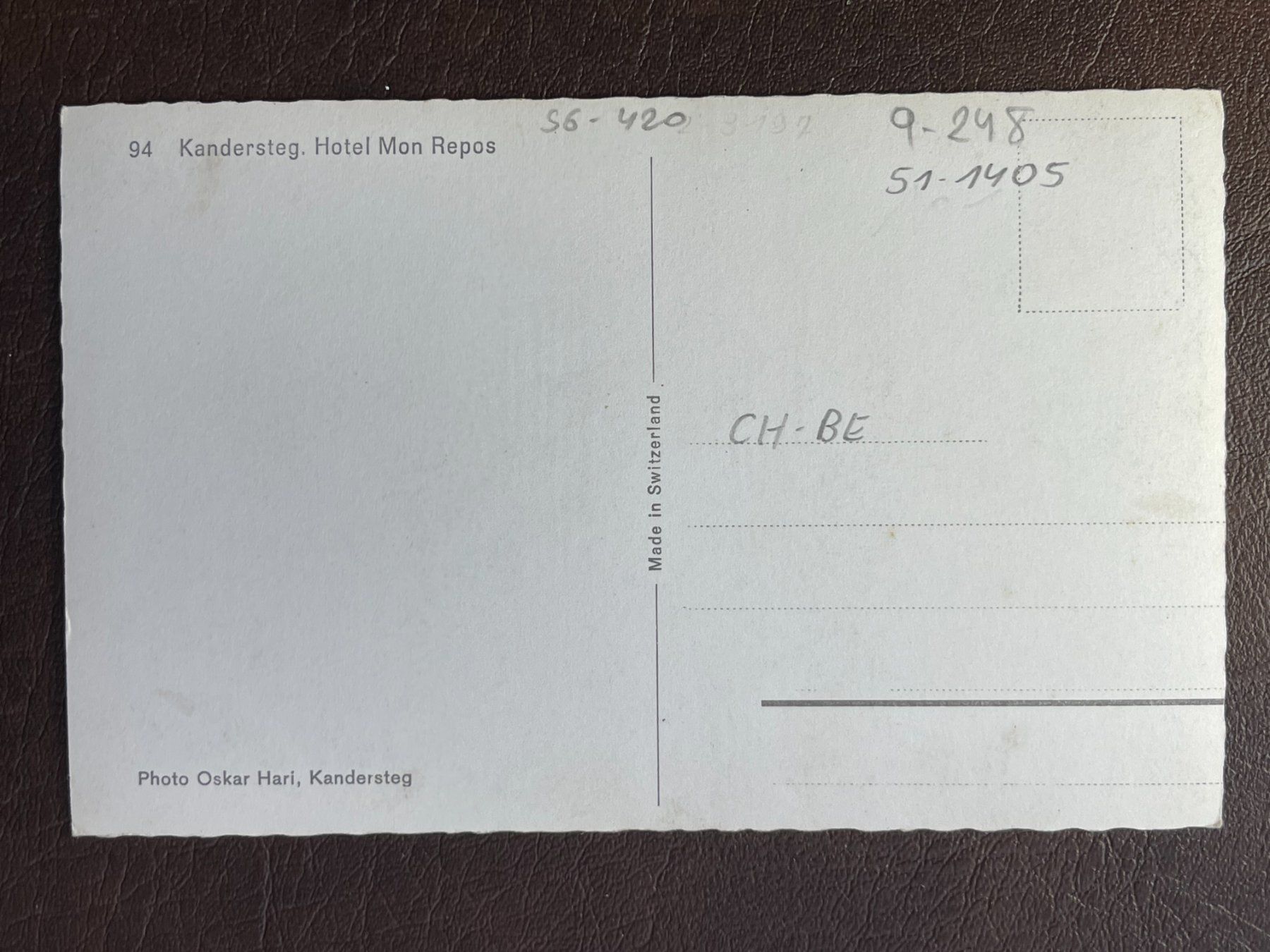 Cartoline postali: Kandersteg, Hotel Mon Repos – Usato da Steg VS venduto da _vinci_ 1