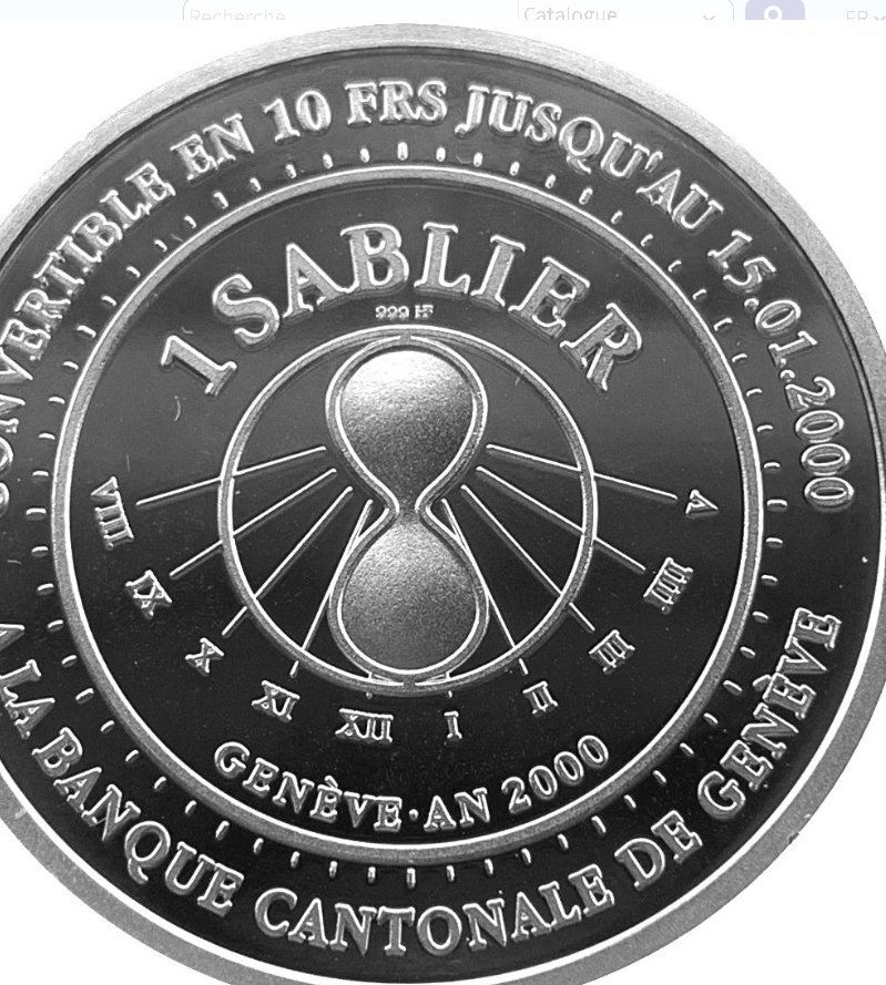 Tutti le monete: Moneta le Sablier Geneve 2000 – Nuovo e nell'imballaggio originale da Banco venduto da lorenzetti
