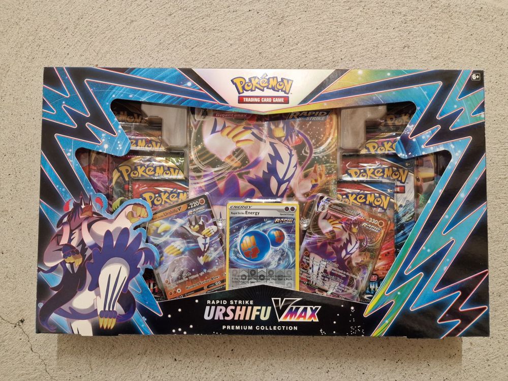Pokémon Urshifu Rapid Strike VMAX Premium Collection Box EN (Gebraucht ...