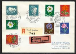 1963, J200L-204L+J200-202, 8 Werte auf R/Eil-FDC!!! (15848)