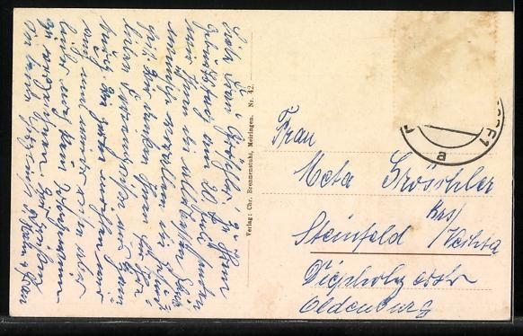 Cartoline postali: Grosse Scheidegg, Gasthaus mit Mettenber – Usato da Berlin venduto da bartko-reher 1