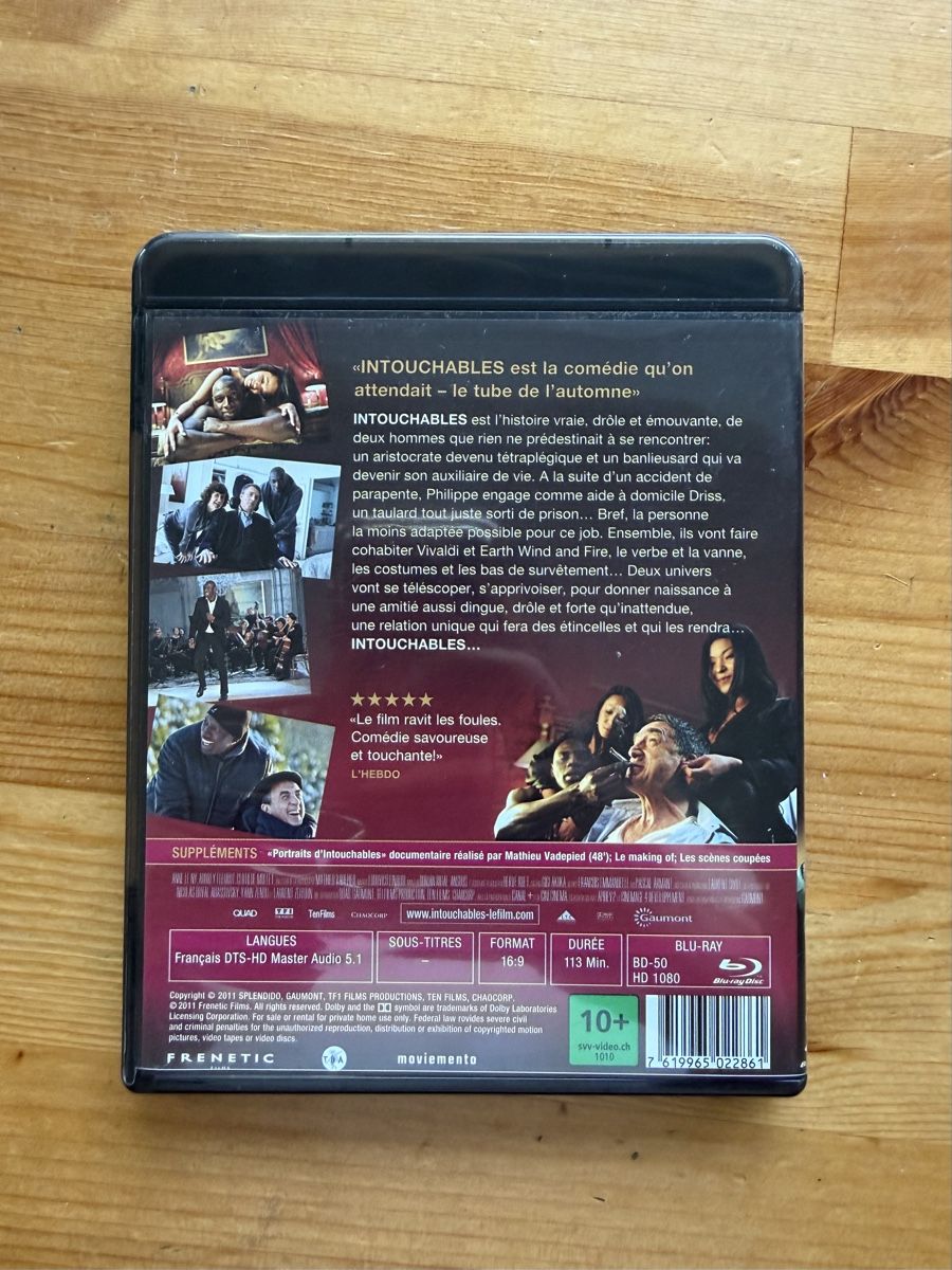 Tutti i DVDs: Blu Ray film Intouchables de Éric Toledano – Usato da Chêne-Bougeries venduto da PPP1224 1