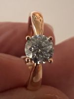 Solitär Diamant Ring, 750 Rotgold, FVS2 0.445 ct