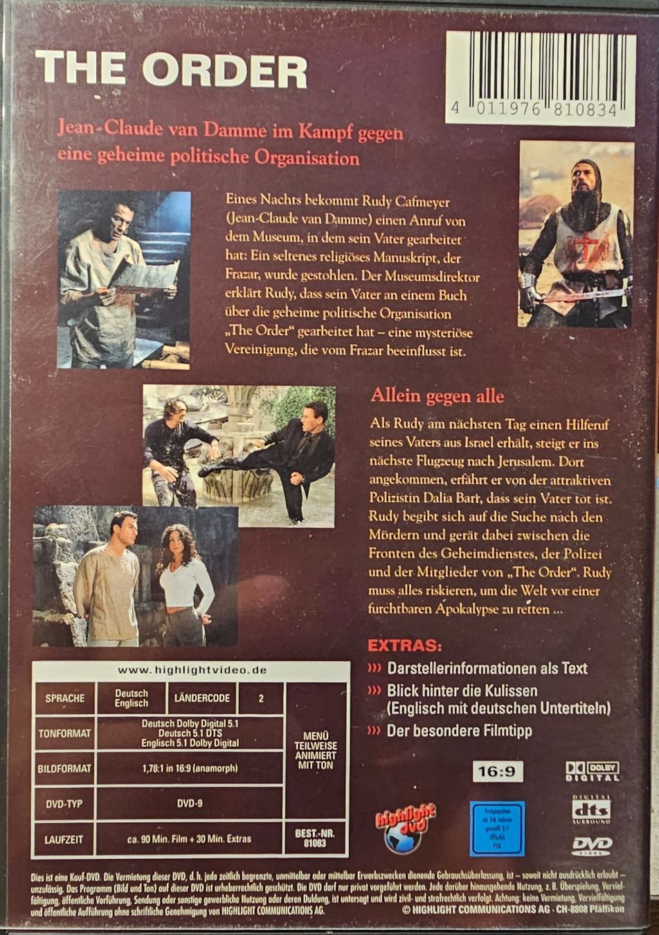 Alle DVDs: The Order – Gebraucht aus Wahlen b. Laufen von Cg10 1