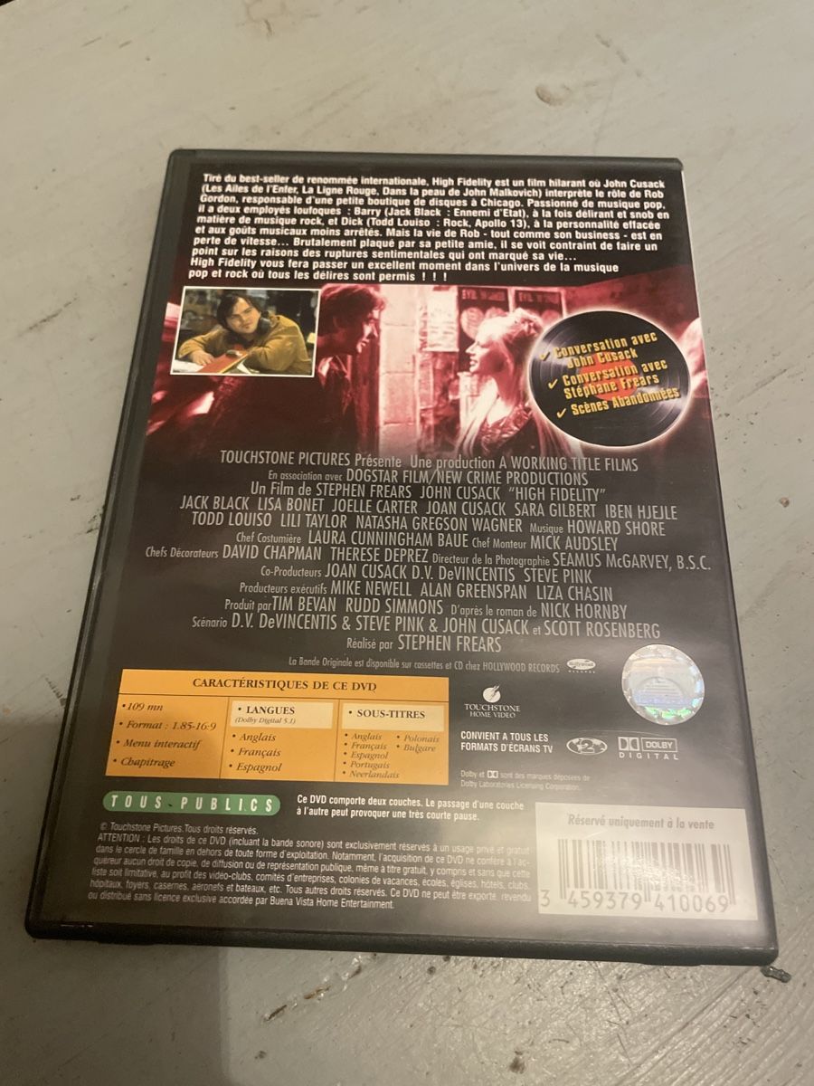 Tous les DVDs: DVD john cusack high-fidélity  – D'occasion à moudon par  1
