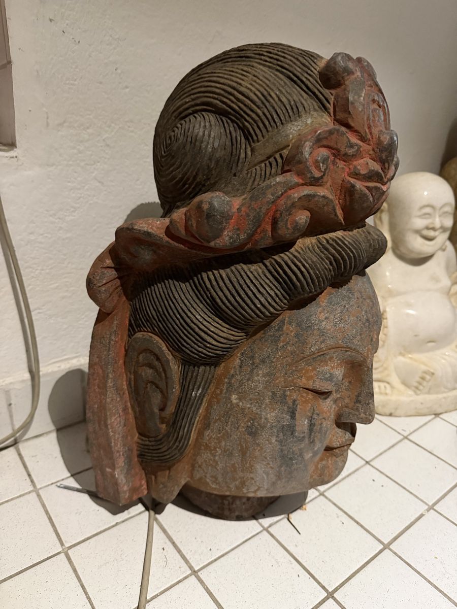 Sculture & Statue: Massiver Buddha Kopf aus Stein – Usato da Wettingen venduto da NickInc 1