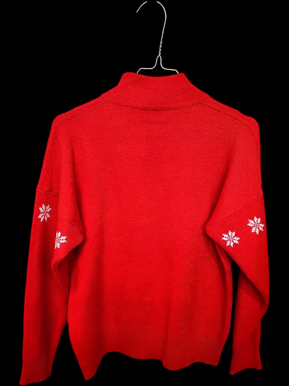 Pullover & Sweatshirts: Pancari Roter Wollpullover mit Schneeflockenmuster - Größe S – Gebraucht aus Zug von vinokilo 3