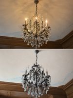 Kronleuchter mit Kristallbehang, 6-flammig