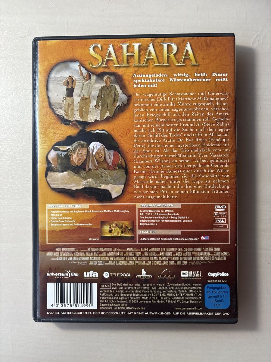 Tutti i DVDs: Sahara (0325) – Usato da Ruswil venduto da Slivio_ 1