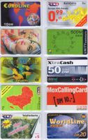 10 diverse Prepaidkarten aus der Welt - mit schönen Motiven