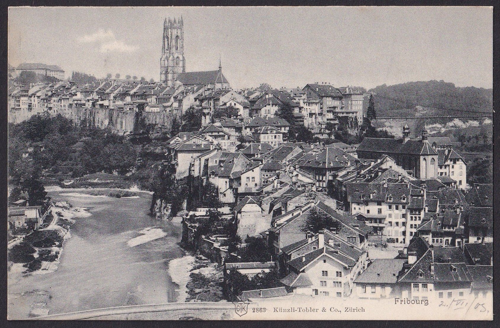 Cartoline postali: Fribourg Vue générale – Usato da Olten venduto da clotaldi 4