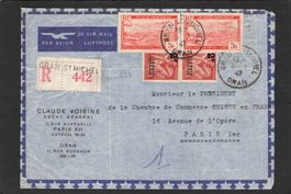Flugbrief Algerien(Oran St. Michel) - Paris , 15.5.1947