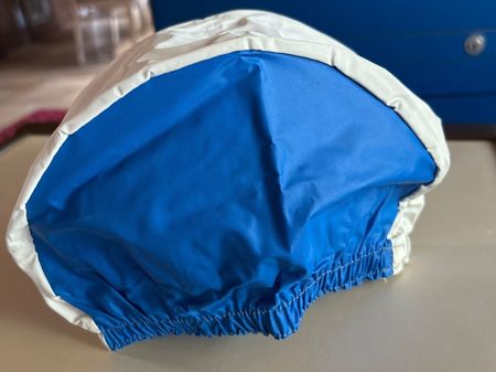 Badekappe blau-weiss faltbar Grösse M neu