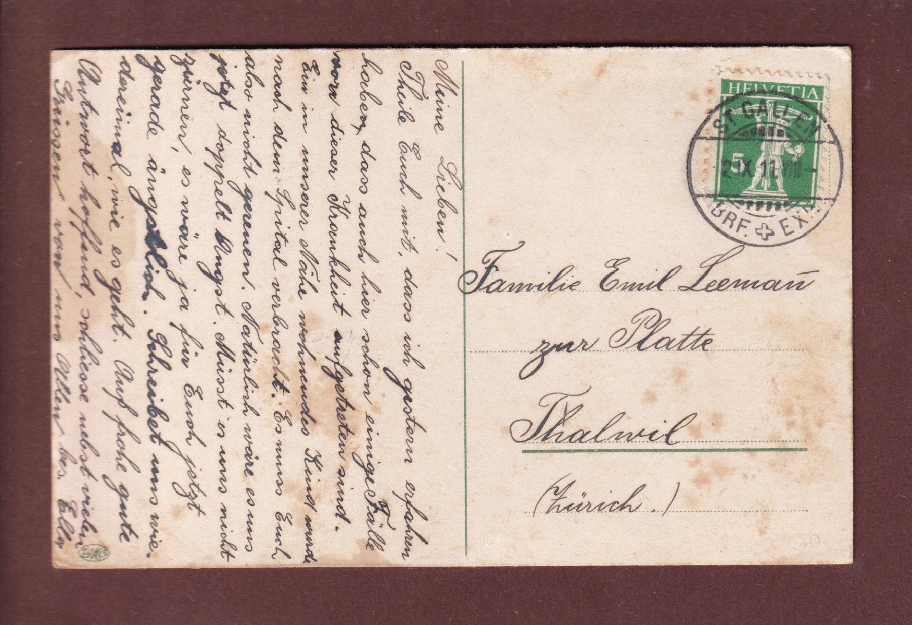 Cartoline postali: ZÜRICH - St. Antoniuskirche - 1911 – Usato da Pully venduto da nicecards 1