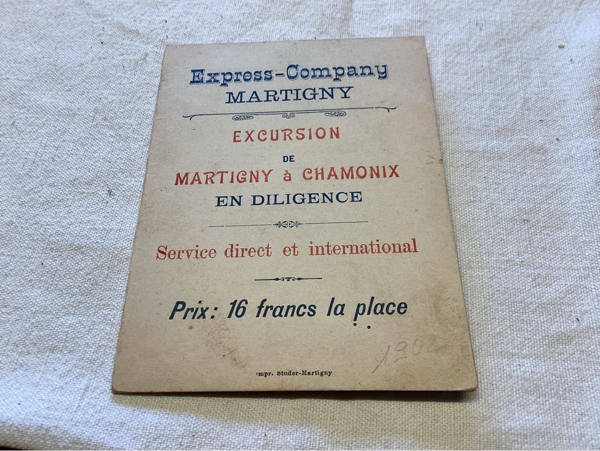 Cartoline postali: Martigny DEPLIANT diligences 1902 rare – Usato da Luc (Ayent) venduto da Rebouille