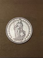 Schweizer Münze 2 Franken Jahrgang 1939 B Silbermünze