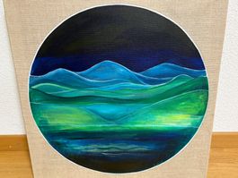 50 x 50/ B.Gautschi/ Handgemaltes Öl Landschaftsgemälde