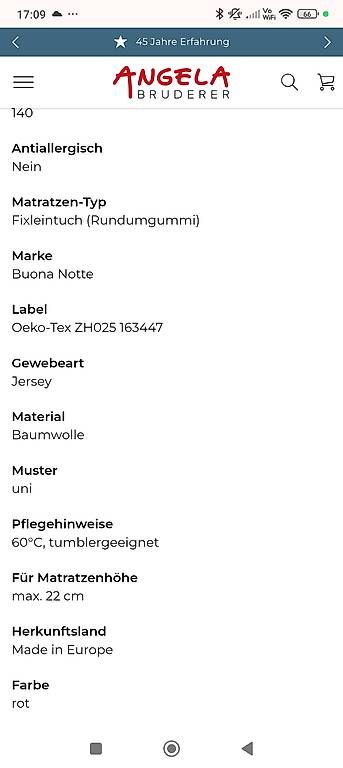 Biancheria da letto: Jersey Fixleintuch rot 140-160x200cm – Usato da Escholzmatt venduto da fab_8fdd 4