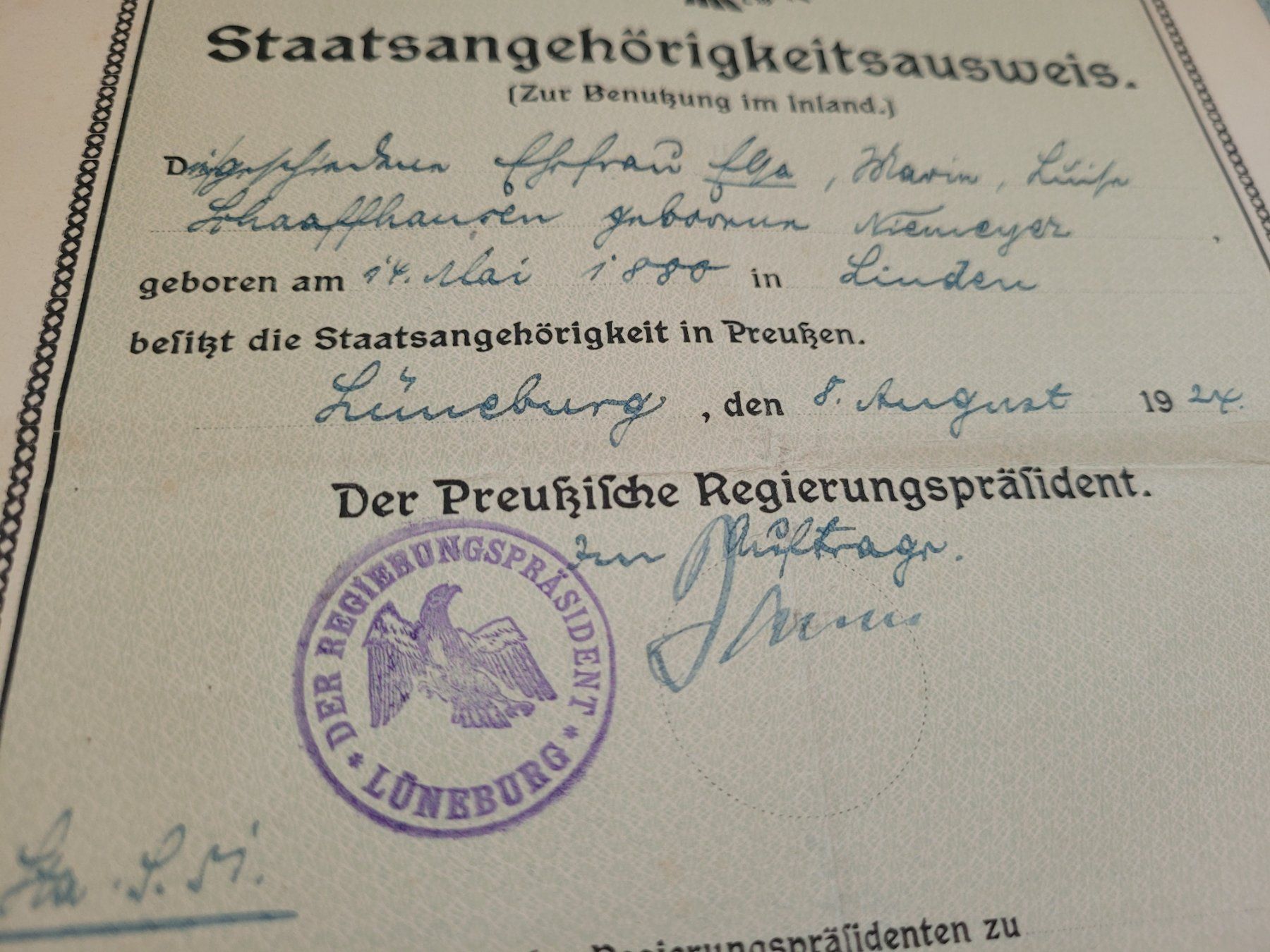 Documenti: Preussen Ausweis – Usato da Kriens venduto da KTP 2