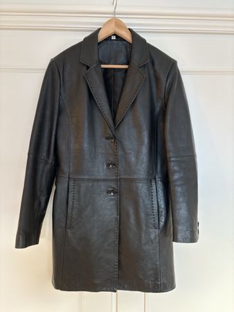 Elegante Echtleder Jacke/Mantel, Grösse 36 - Top Zustand!