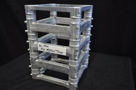 4x 4-Punkt Traverse Distanzstück / Spacer (10.5 cm, Silber)