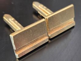 Boutons de manchette Art Deco Amerikaner Plaqué Or ☆☆☆☆