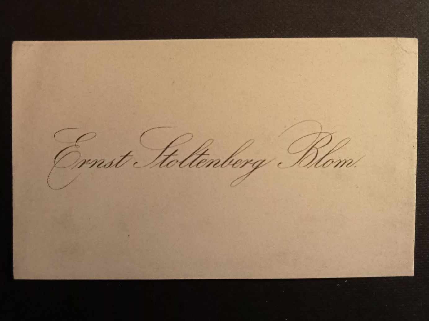 Alle Briefmarken: Ernst Stoltenberg Blom, Visitenkarte – Gebraucht aus Luzern von Einh0rn