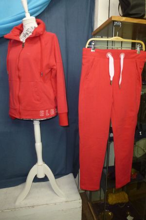 ELBSAND FREIZEITANZUG HOSE UND PASSSENDE SWEATJACKE ROT GR M