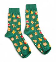 Socken Weihnachten/Christmas/Grittibänz/Lebkuchen/Glocke