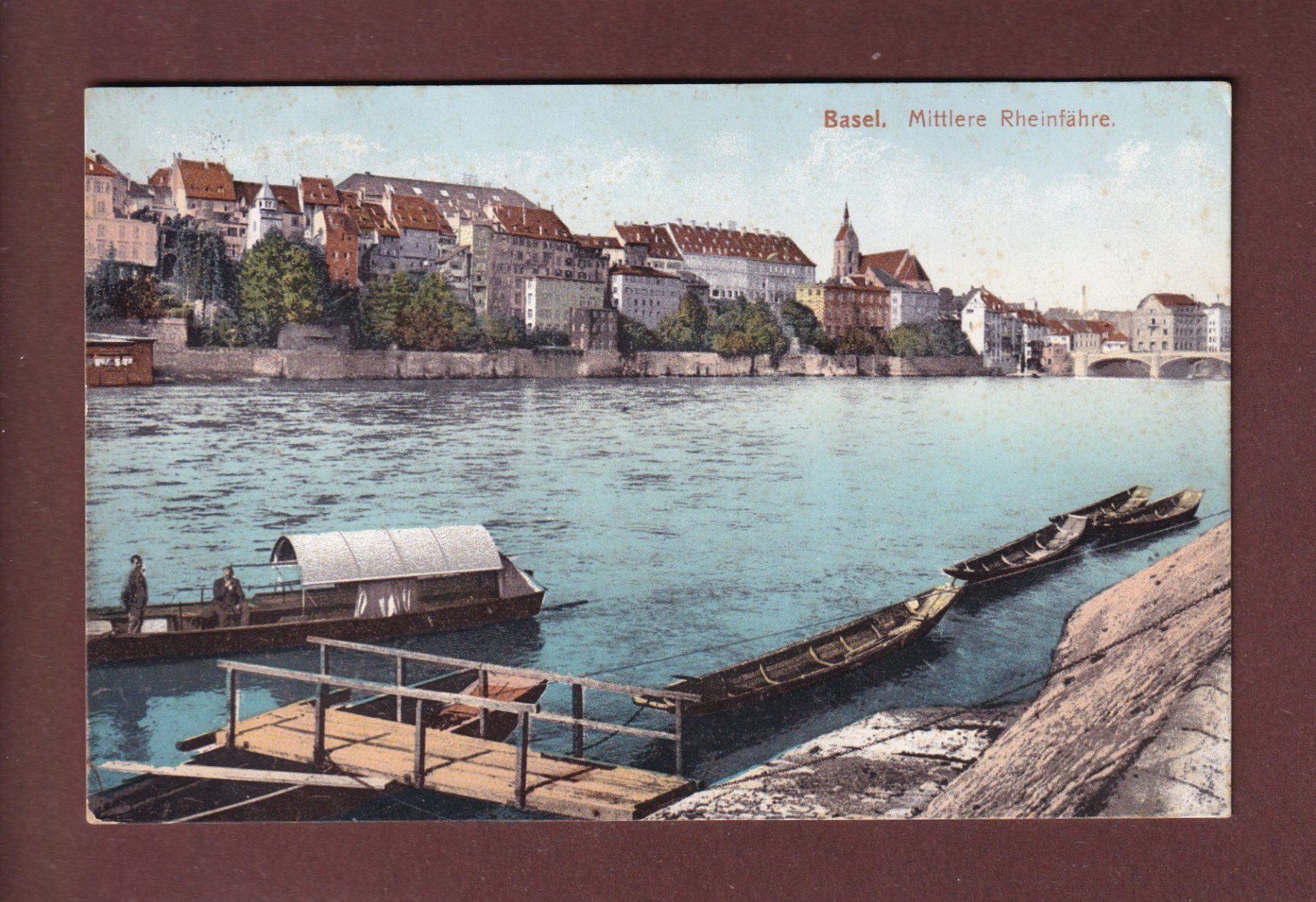 Cartes postales: BASEL - Mittlere Rheinfähre - 1907 – D'occasion à Pully par nicecards-shop