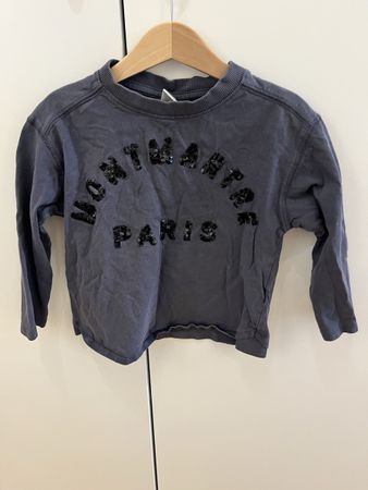 Langarmshirt Zara dunkelgrau Grösse 116 mit Pailletten