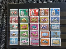 Pro Patria Briefmarken postfrisch Jahrgang 1957 bis 1961