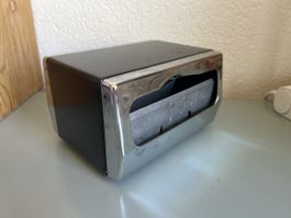 Serviettenspender Metall schwarz silber gebrauchter Zustand