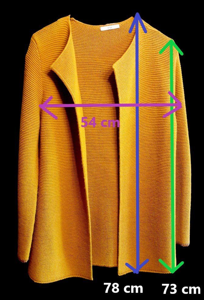 Jacken: AN'GE  Strickjacke ockergelb jaune ocre TU – Gebraucht aus Tavannes von Brocashop 1