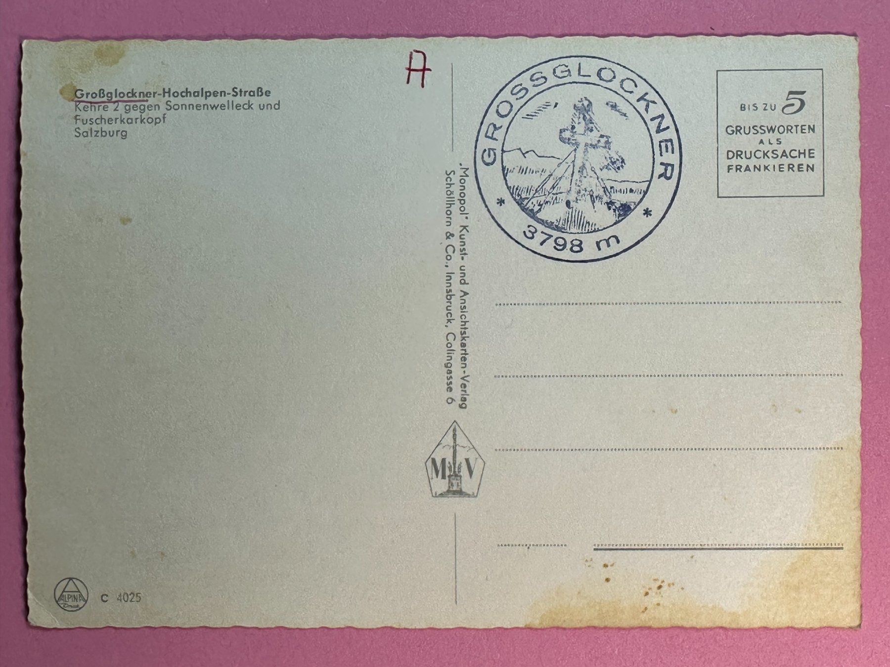Cartoline postali: Grossglockner-Hochalpenstrasse - Oldtimer !!! – Usato da Steg VS venduto da _vinci_ 1