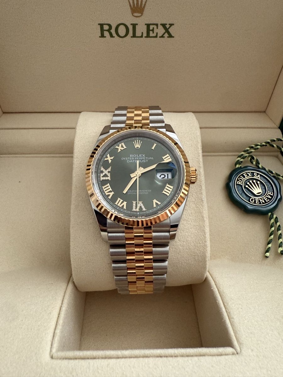Rolex Orologi: Rolex Datejust 36mm Olive green – Nuovo e nell'imballaggio originale da Oberglatt ZH venduto da nil_c82p