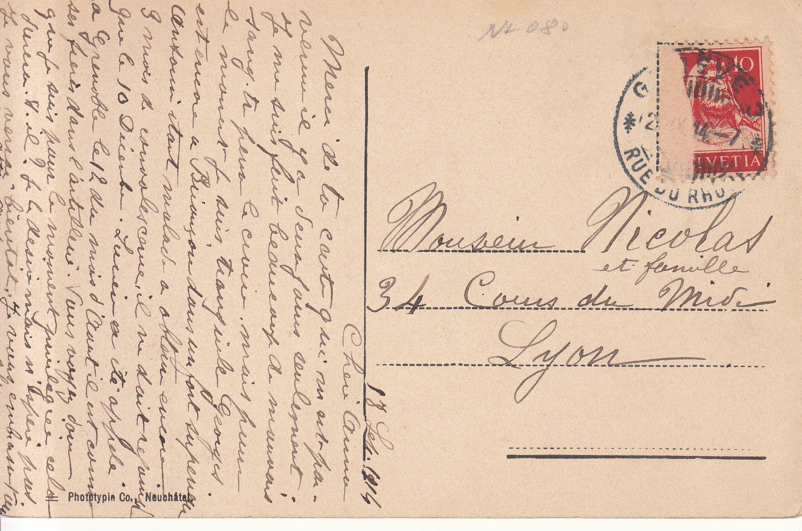 Ansichtskarten: Genève Longemalle 1914 – Gebraucht aus Bürglen TG von StampGraf 1