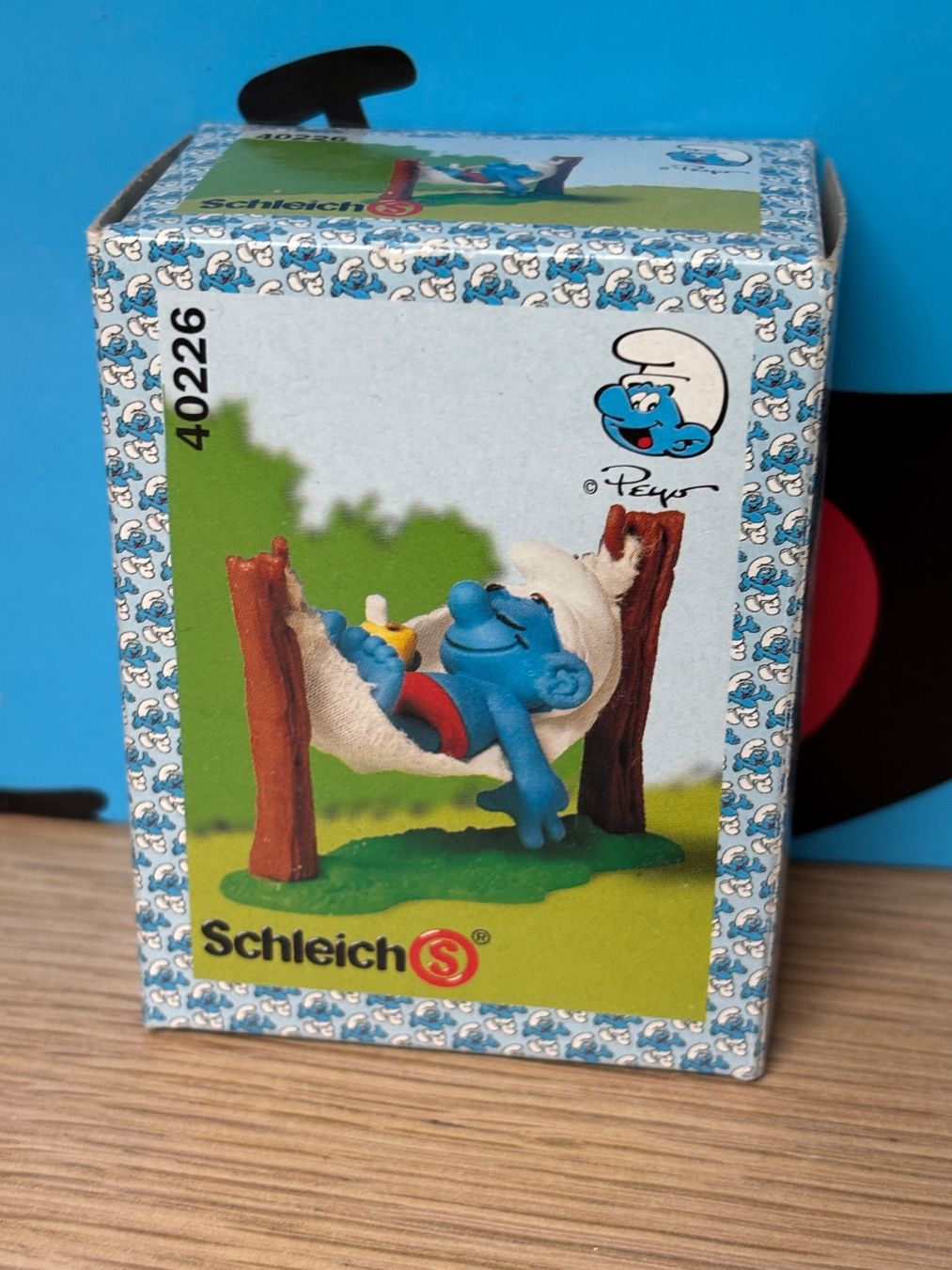 Schleich Statuette: Schlumpf auf Hängematte, Originalverpackung – Nuovo e nell'imballaggio originale da Lyss venduto da Duckszone