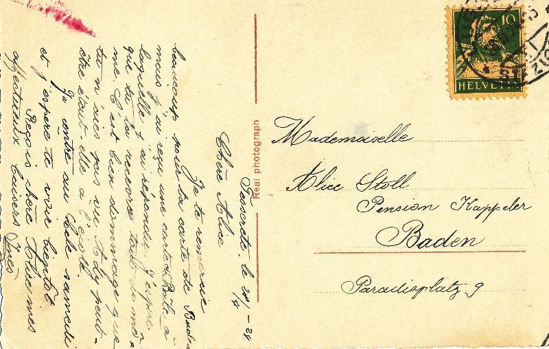 Cartoline postali: Tesserete con Campestro 1924 – Usato da Emmenbrücke venduto da teestube 1